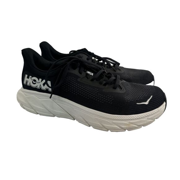 Hoka One One Shoes - Hoka One One Arahi 7 Sneakers Black White Lace Up Comfort Active Low Womens 10 B